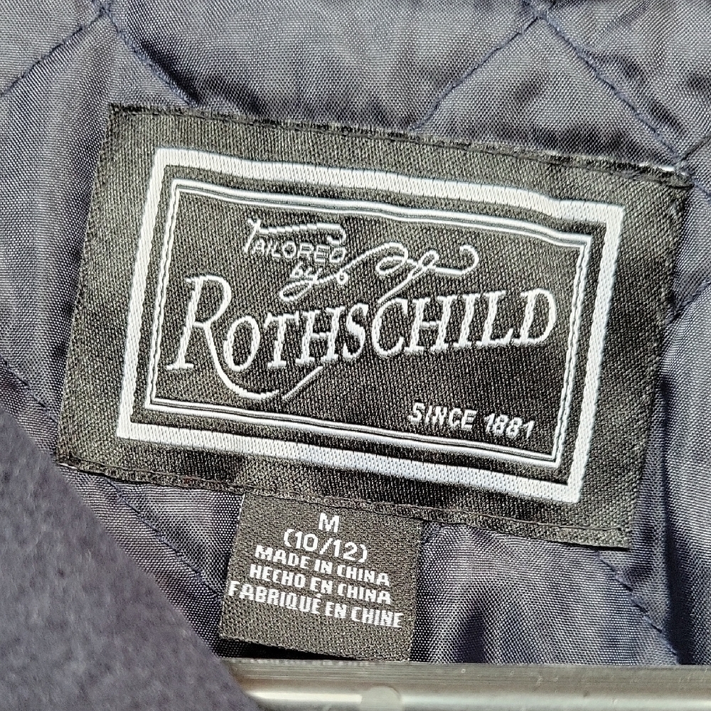 Rothschild Kid's Blue Peacoat Classic Tailored Design Button Closure Size 10/12 - Picture 2 of 12